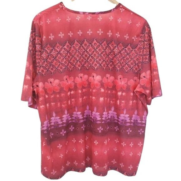 Un Deux Trois | Floral Short Sleeve Blouse - Picture 2 of 7